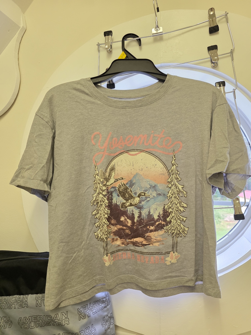Inspired Culture Gray Graphic Tee with Pink Script